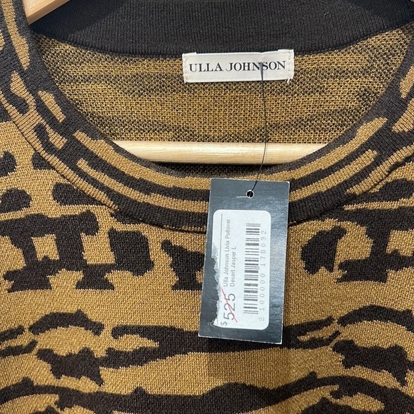 Ulla Johnson | NWT Livia Jacquard Wool Sweater in Desert Jasper - Size Large - Picture 4 of 6